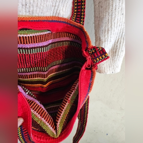 Hand Crafted bag multicolored tote style Pinzon Artesanias Handmade embroidery - Picture 8 of 17